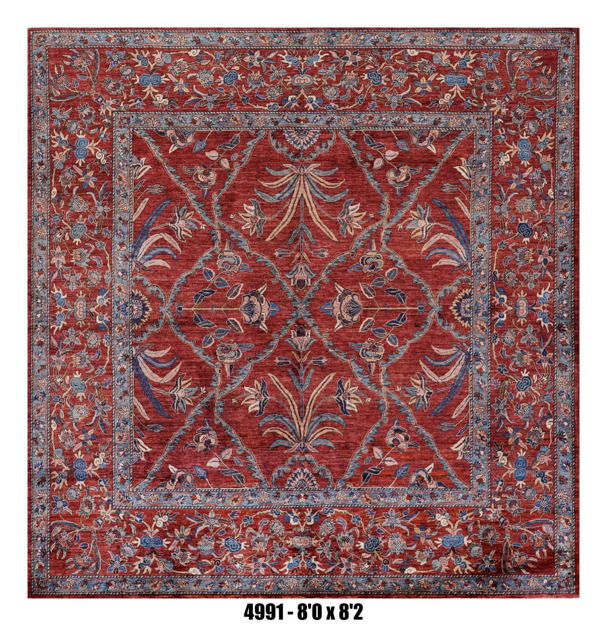 Handmade Afghan Rug — Round-Square