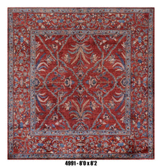 Handmade Afghan Rug — Round-Square