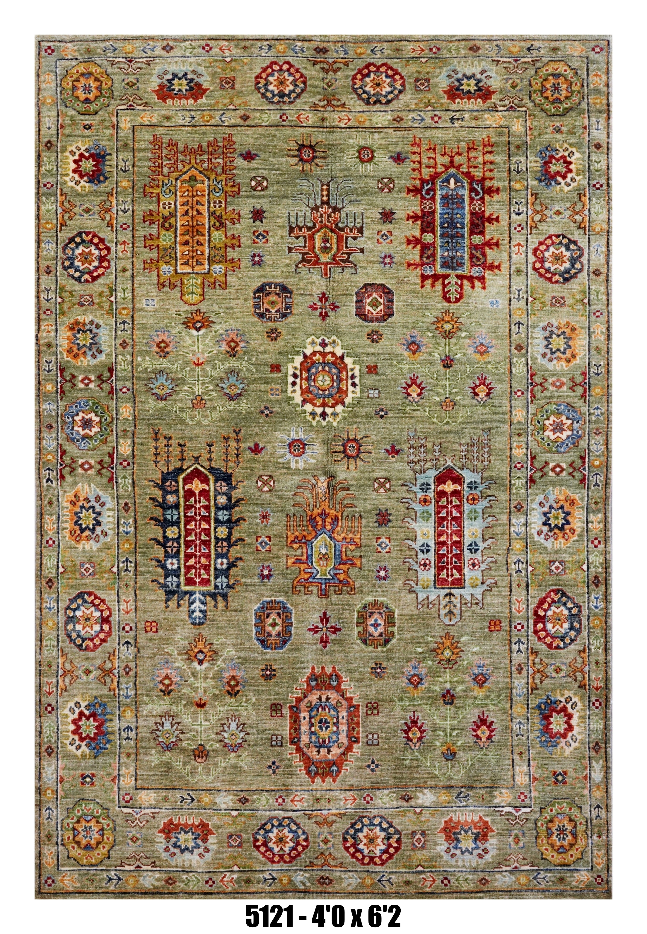 Handmade Afghan Rug — 4x6