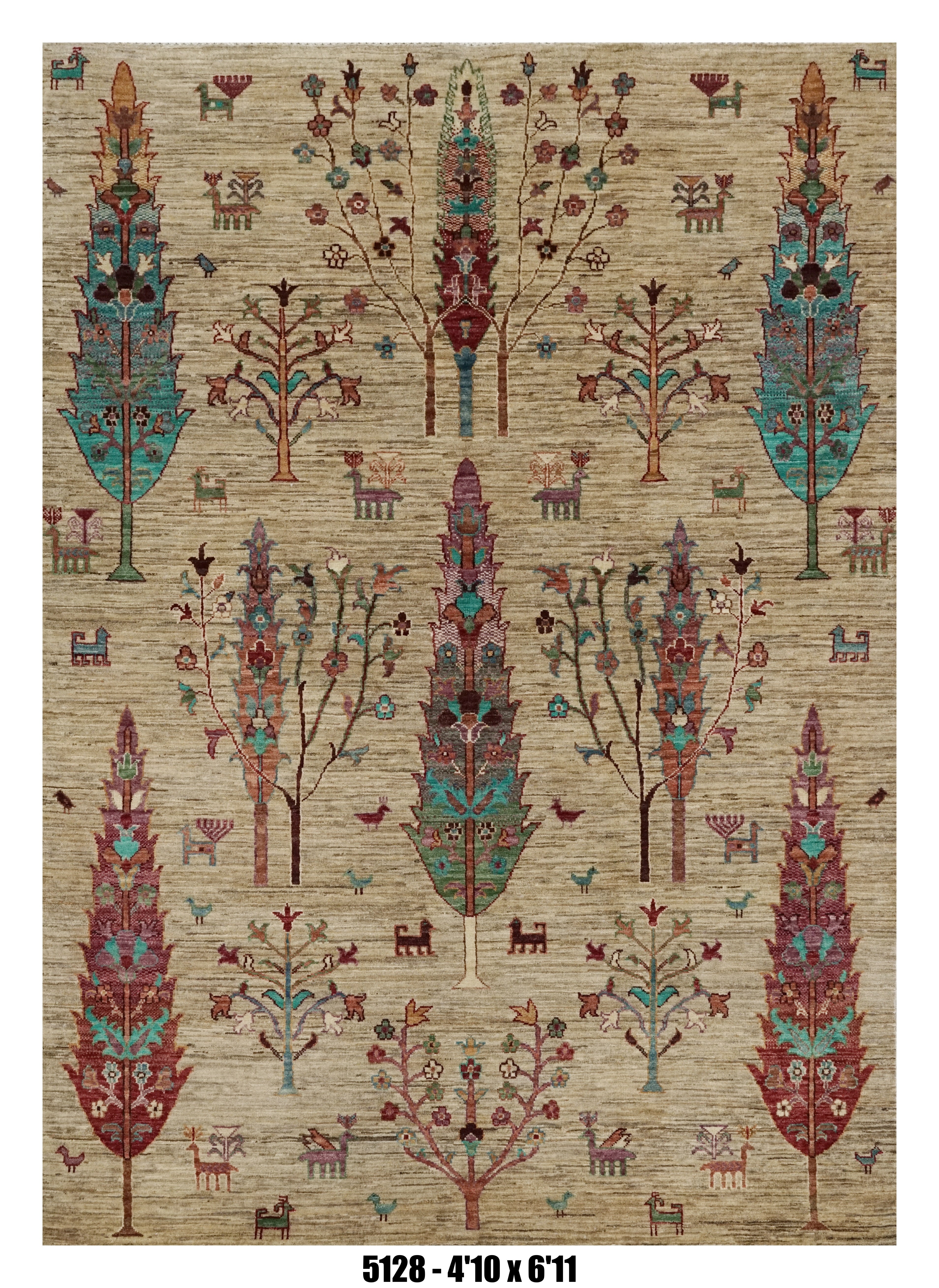 Handmade Afghan Rug — 5x7-8