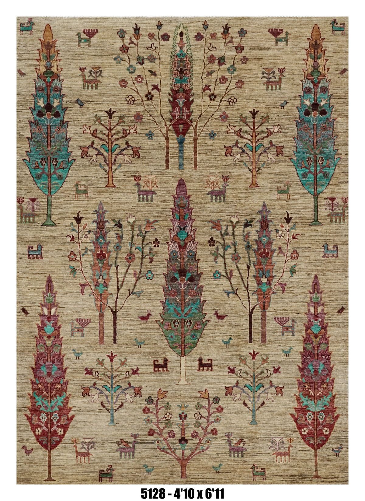 Handmade Afghan Rug — 5x7-8