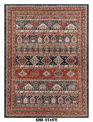 Handmade Afghan Rug — 5x7-8