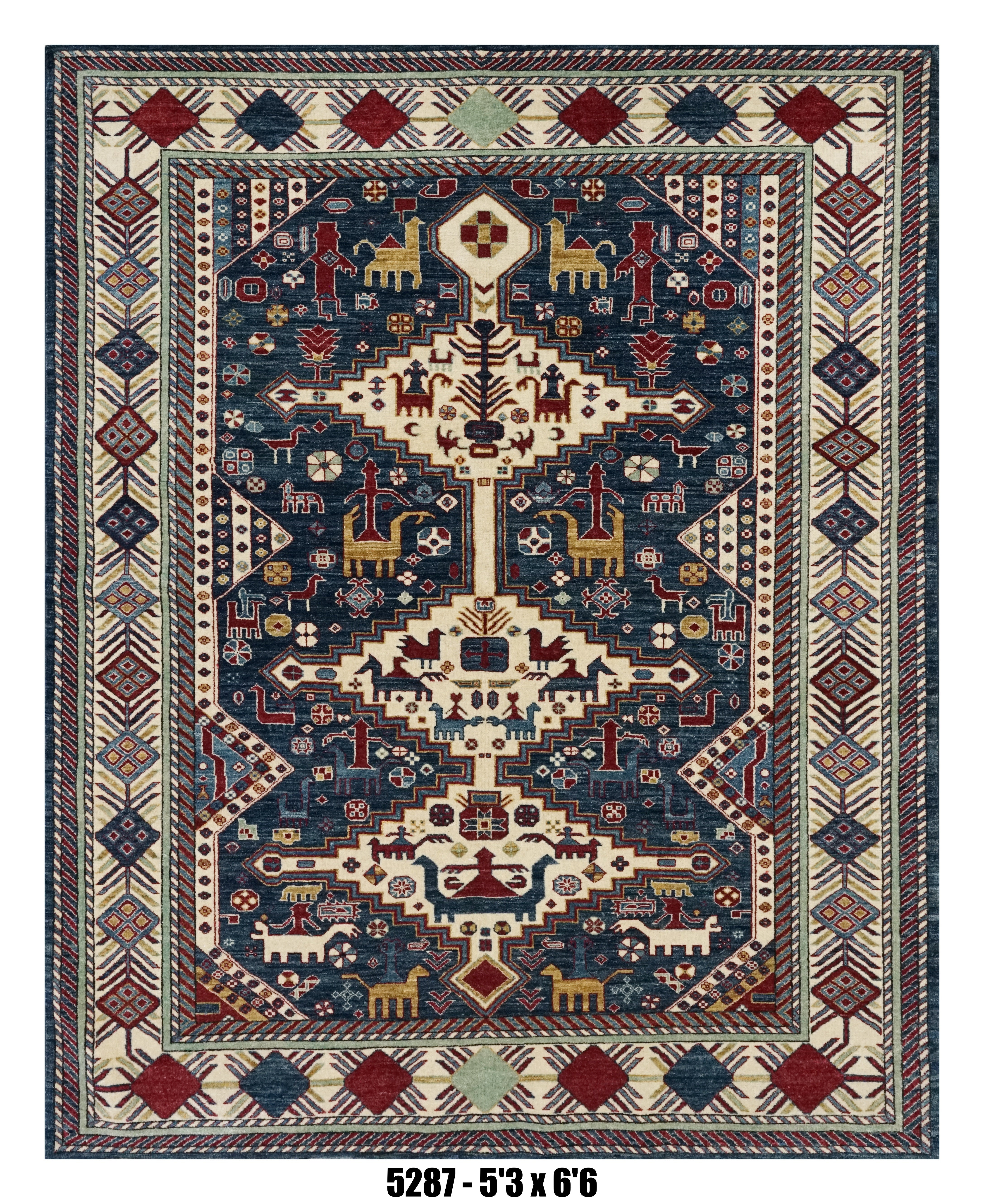 Handmade Afghan Rug — 5x7-8