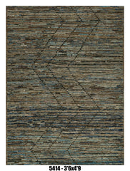 Moroccan Area Rug 3'6" x 4'9"|Teal Tribal Diamond Pattern