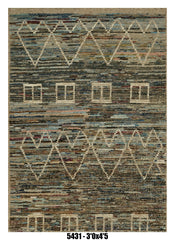 Moroccan Area Rug 3'0" x 4'5" | Multi-Tone Tribal Pattern