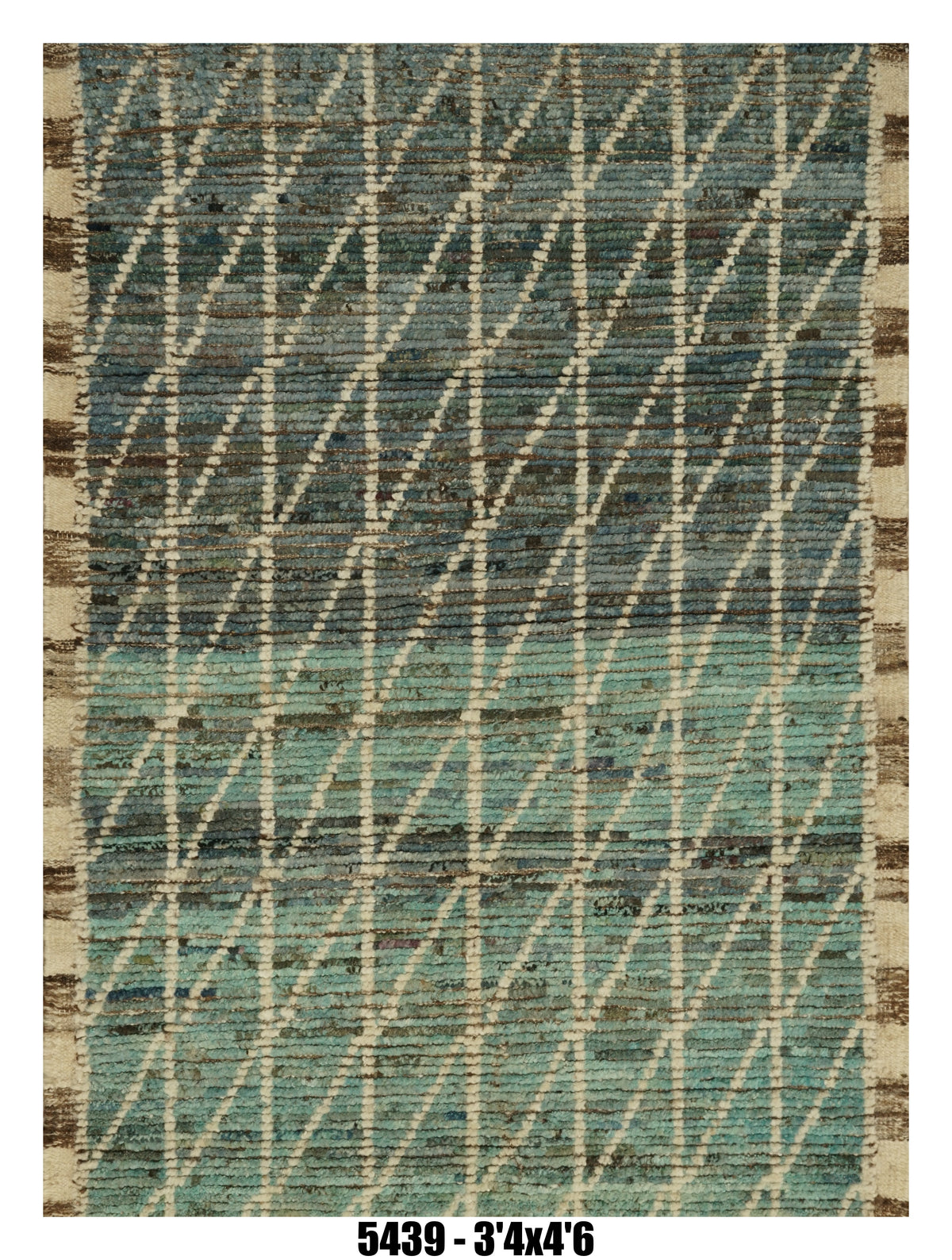 Moroccan Lattice Area Rug 3'4" x 4'6" | Aqua Blue Pattern