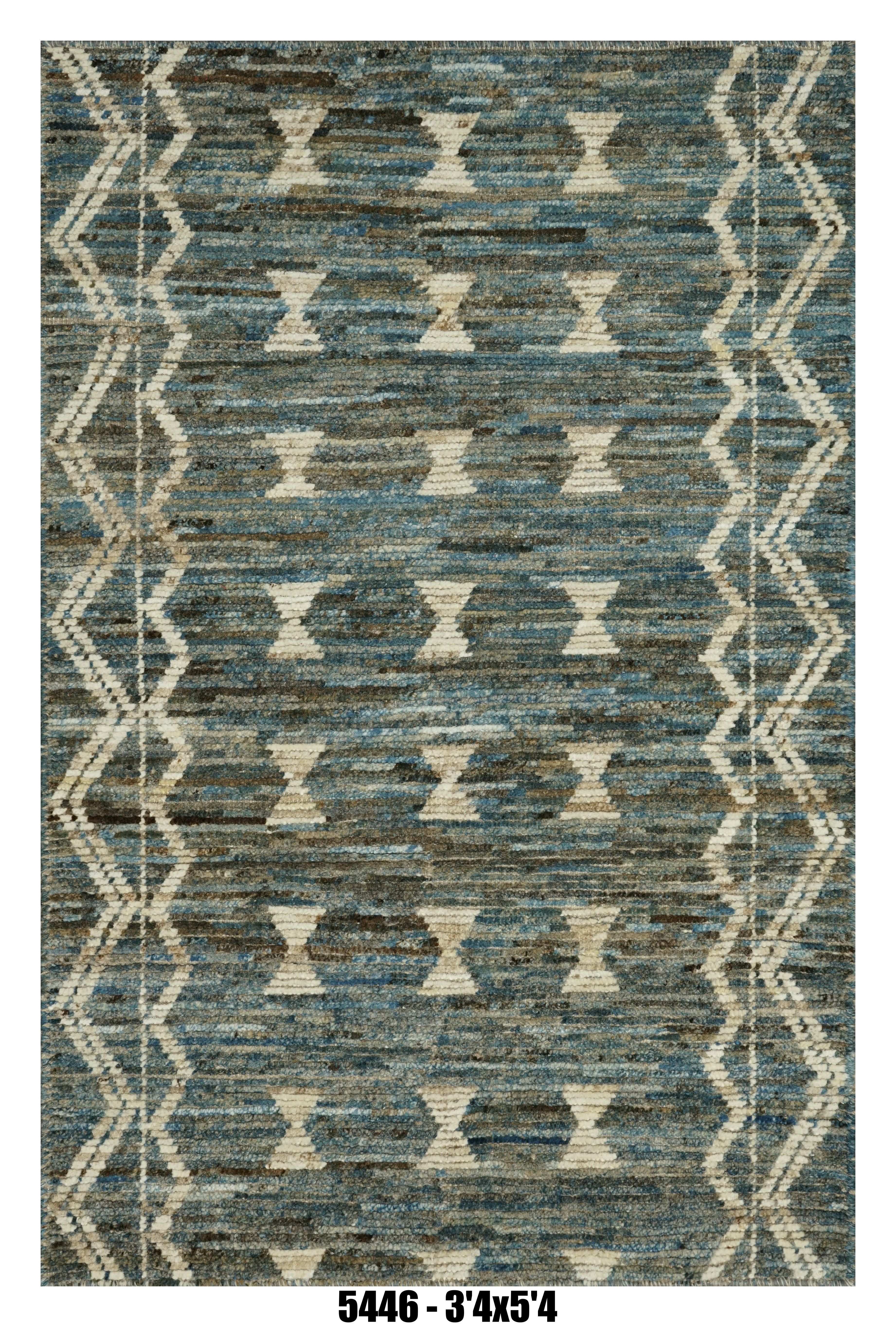 Moroccan Tribal Medallion Area Rug 3'4" x 5'4" | Blue Multi Pattern