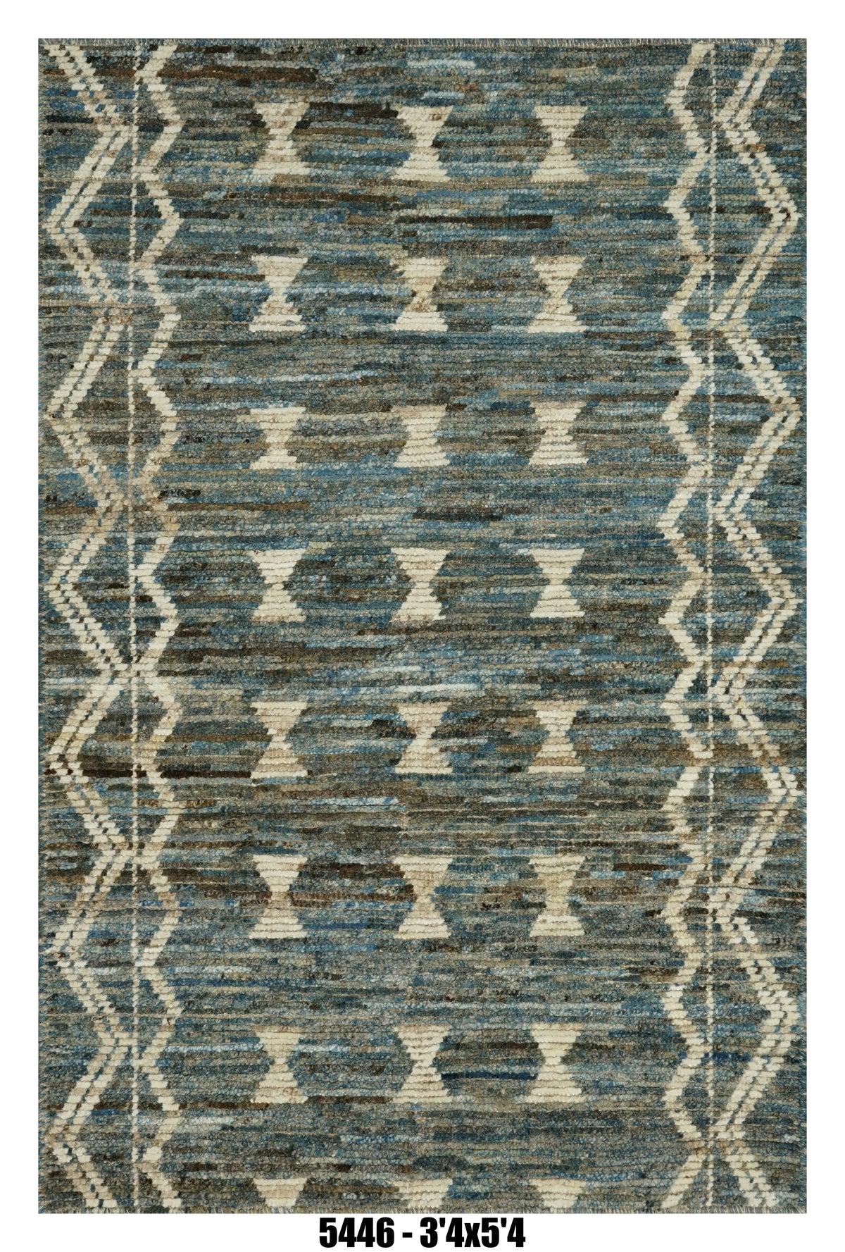 Moroccan Tribal Medallion Area Rug 3'4" x 5'4" | Blue Multi Pattern