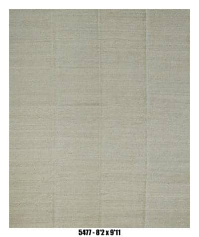 Solid Beige Minimal Kilim Area Rug – 8'2" x 9'11"