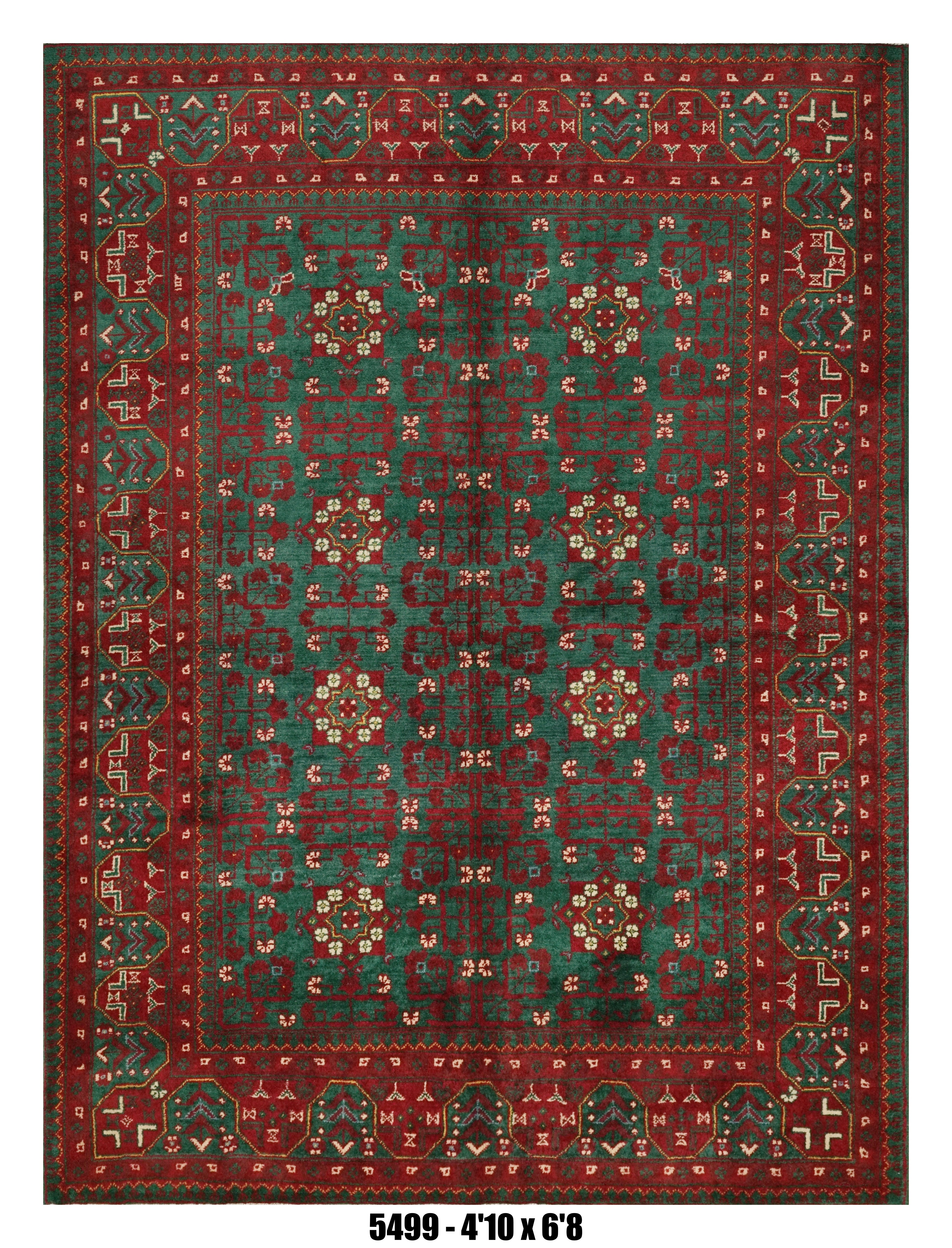 Handmade Afghan Rug — 5x7-8
