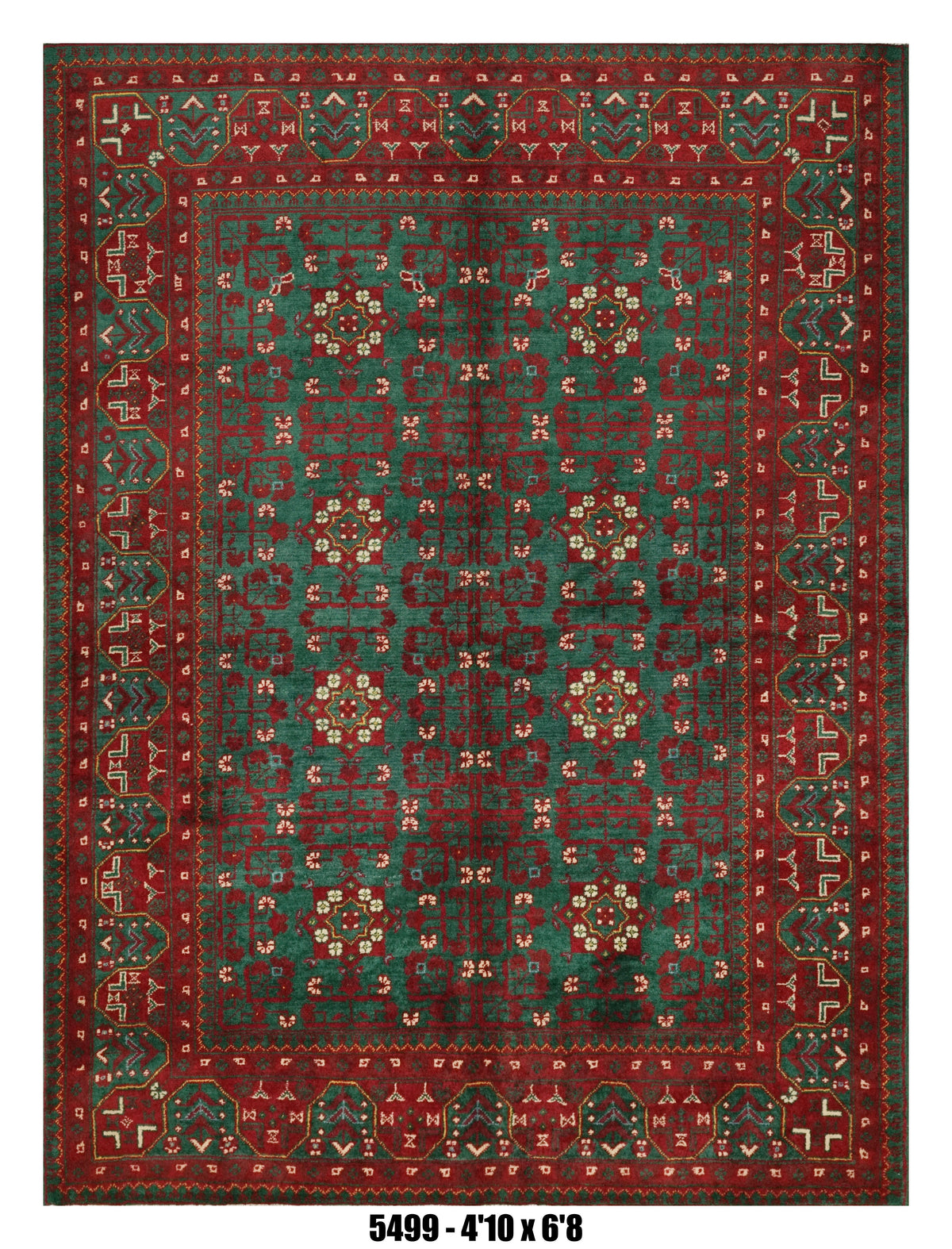 Handmade Afghan Rug — 5x7-8