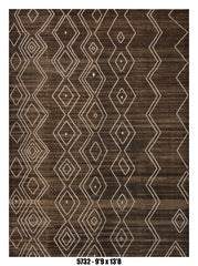 Moroccan Geometric Area Rug 9'9" x 13'8" | Espresso Brown Ivory Diamond Chevron