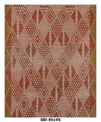 Moroccan Tribal Area Rug 9'2" x 11'5" | Terracotta Ivory Diamond Pattern