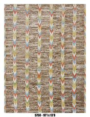 Moroccan Chevron Area Rug 10'1" x 13'8" |  Taupe Multicolor Stripe Pattern