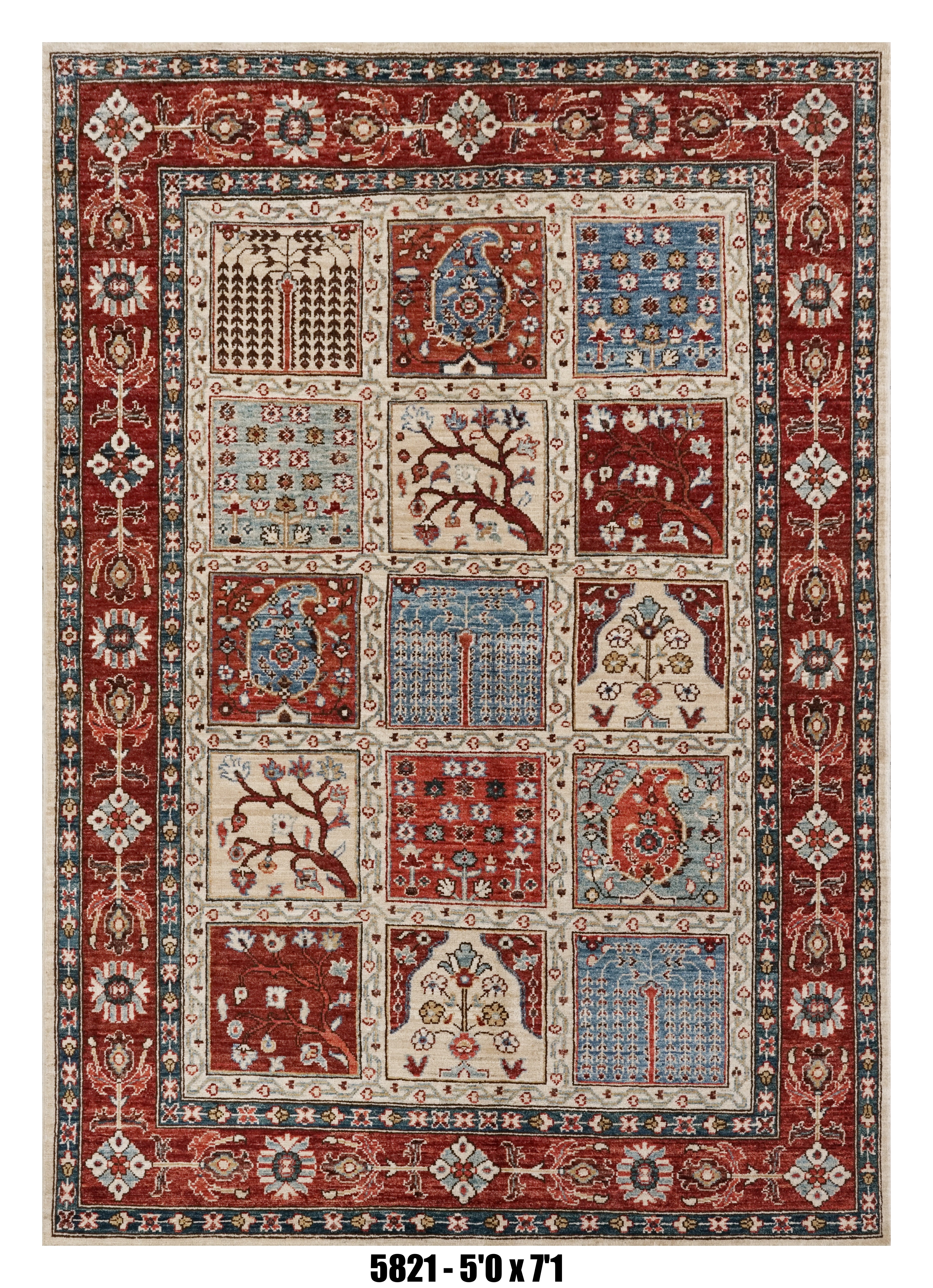 Handmade Afghan Rug — 5x7-8
