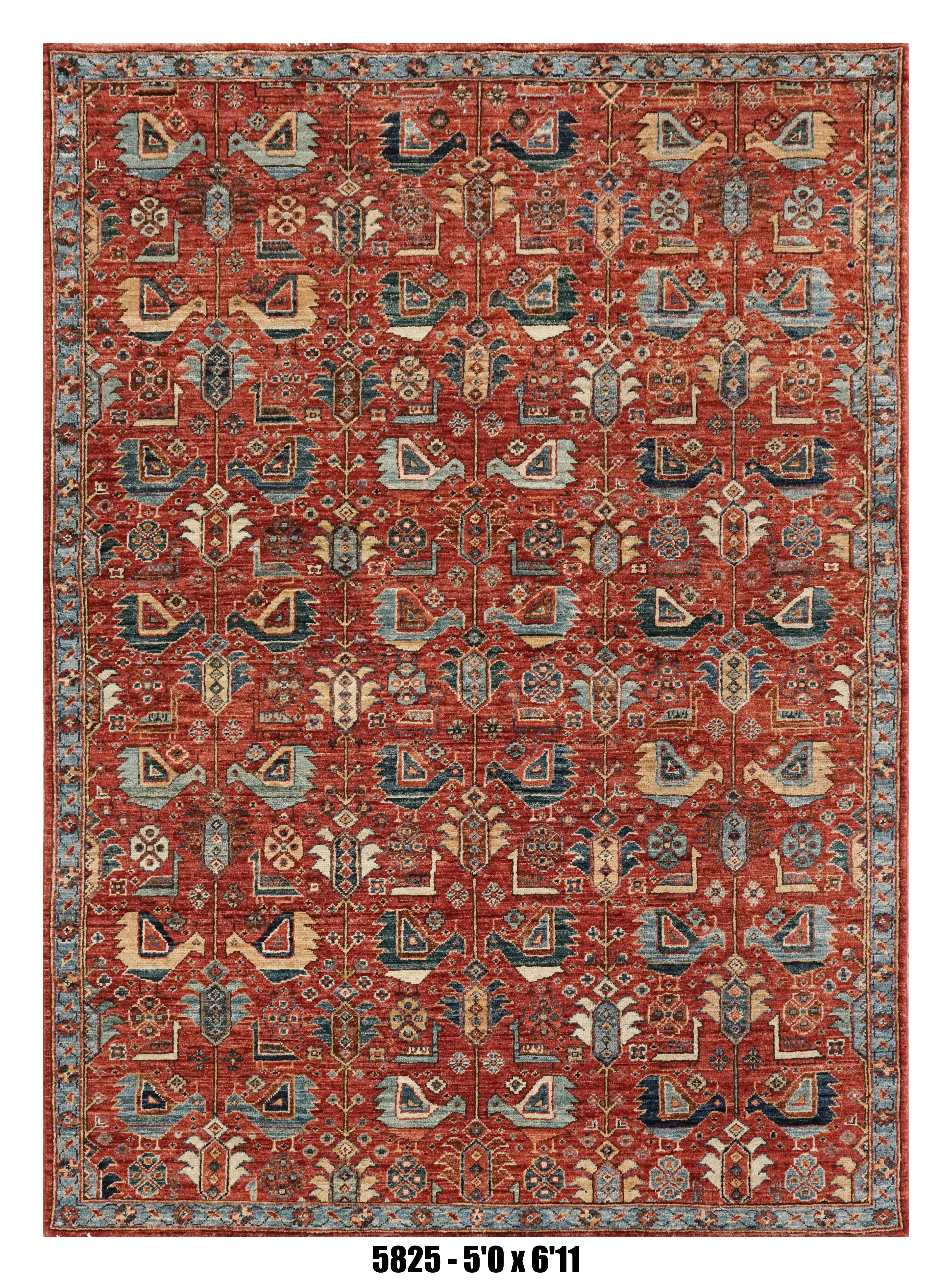Handmade Afghan Rug — 5x7-8