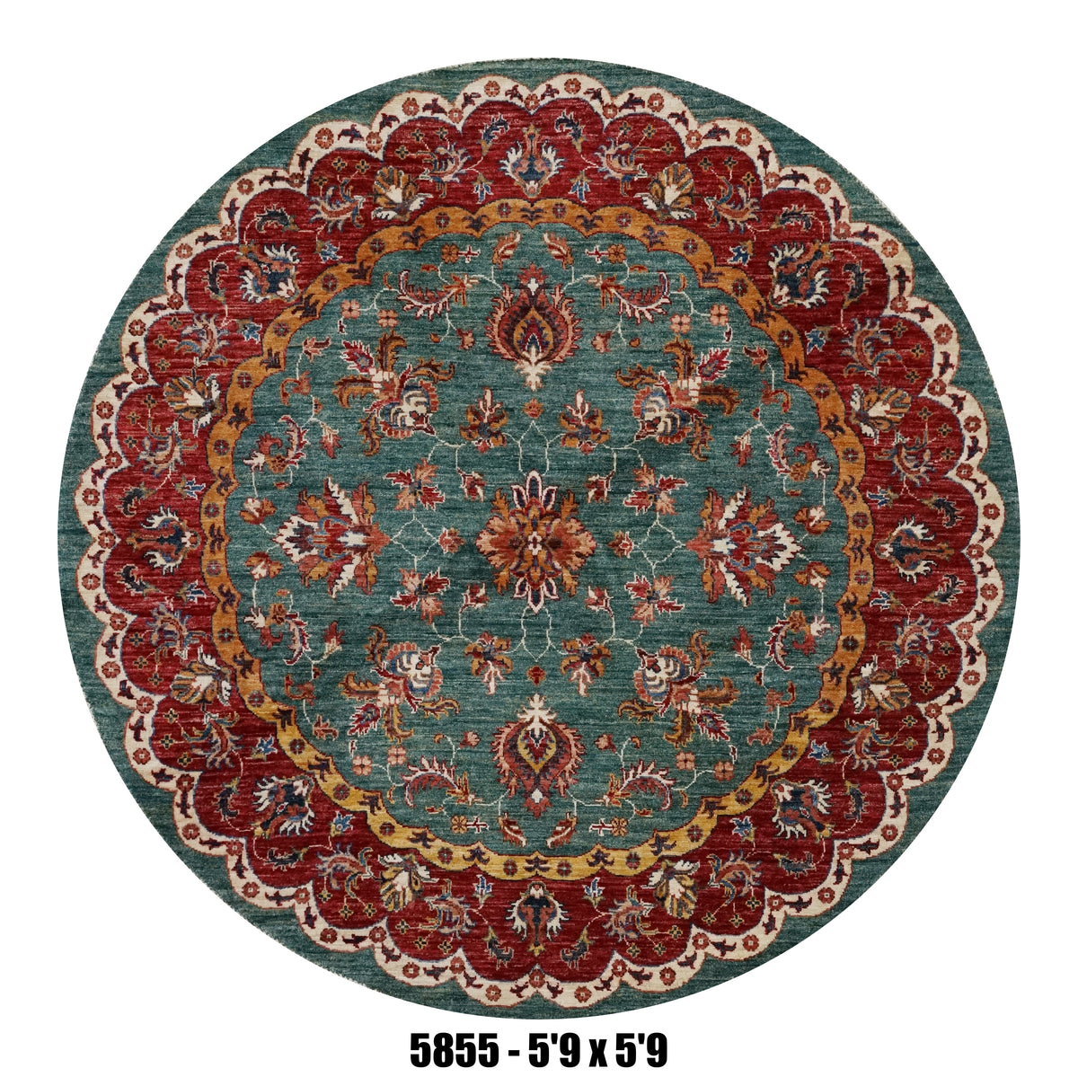 Handmade Afghan Rug — Round-Square