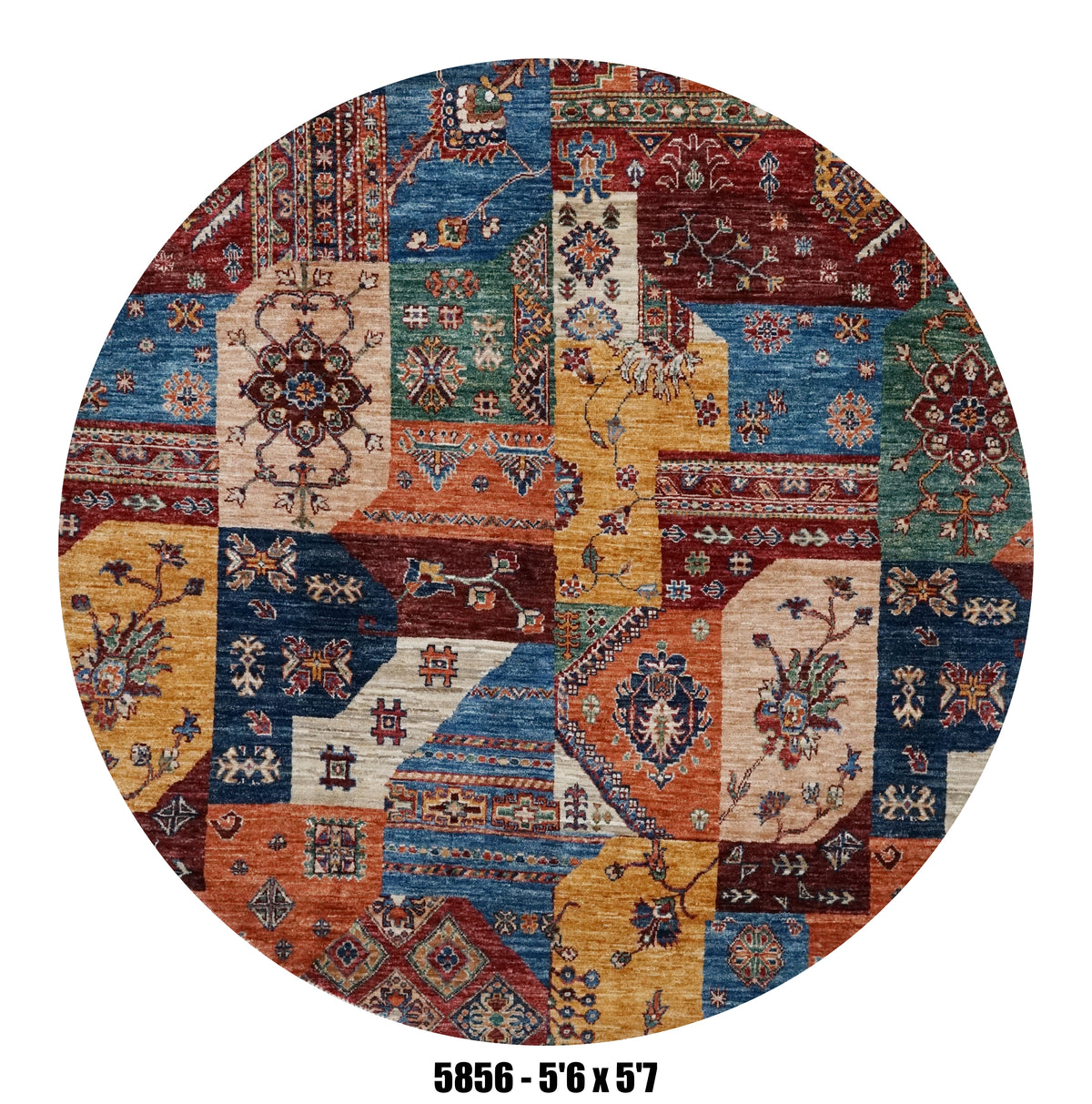 Handmade Afghan Rug — Round-Square