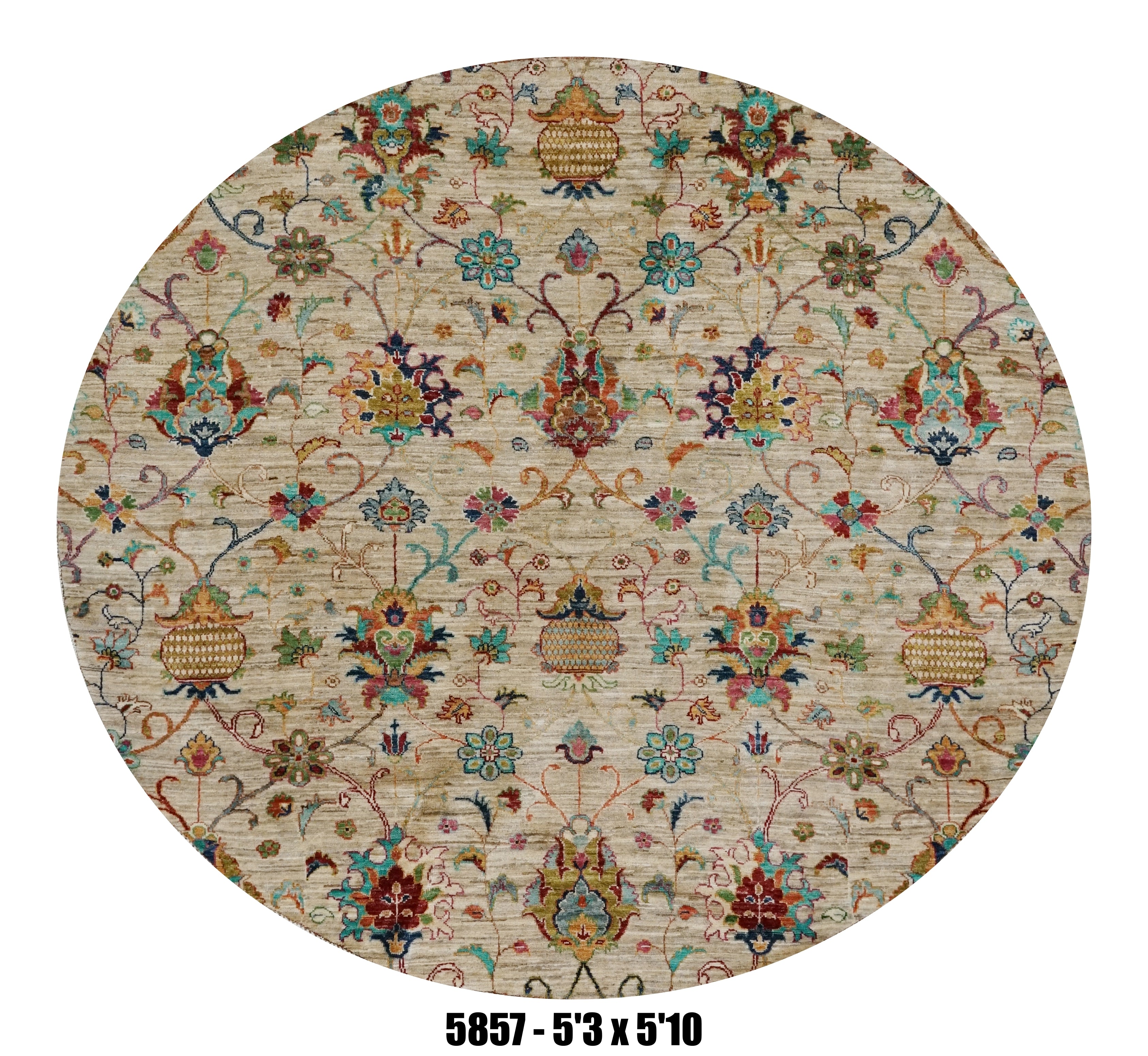 Handmade Afghan Rug — Round-Square