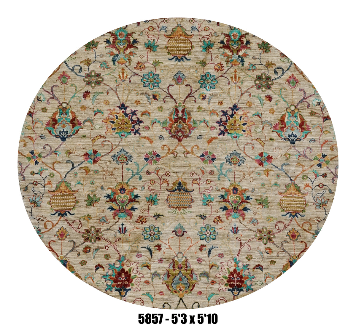 Handmade Afghan Rug — Round-Square