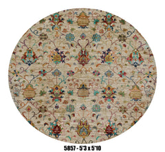 Handmade Afghan Rug — Round-Square