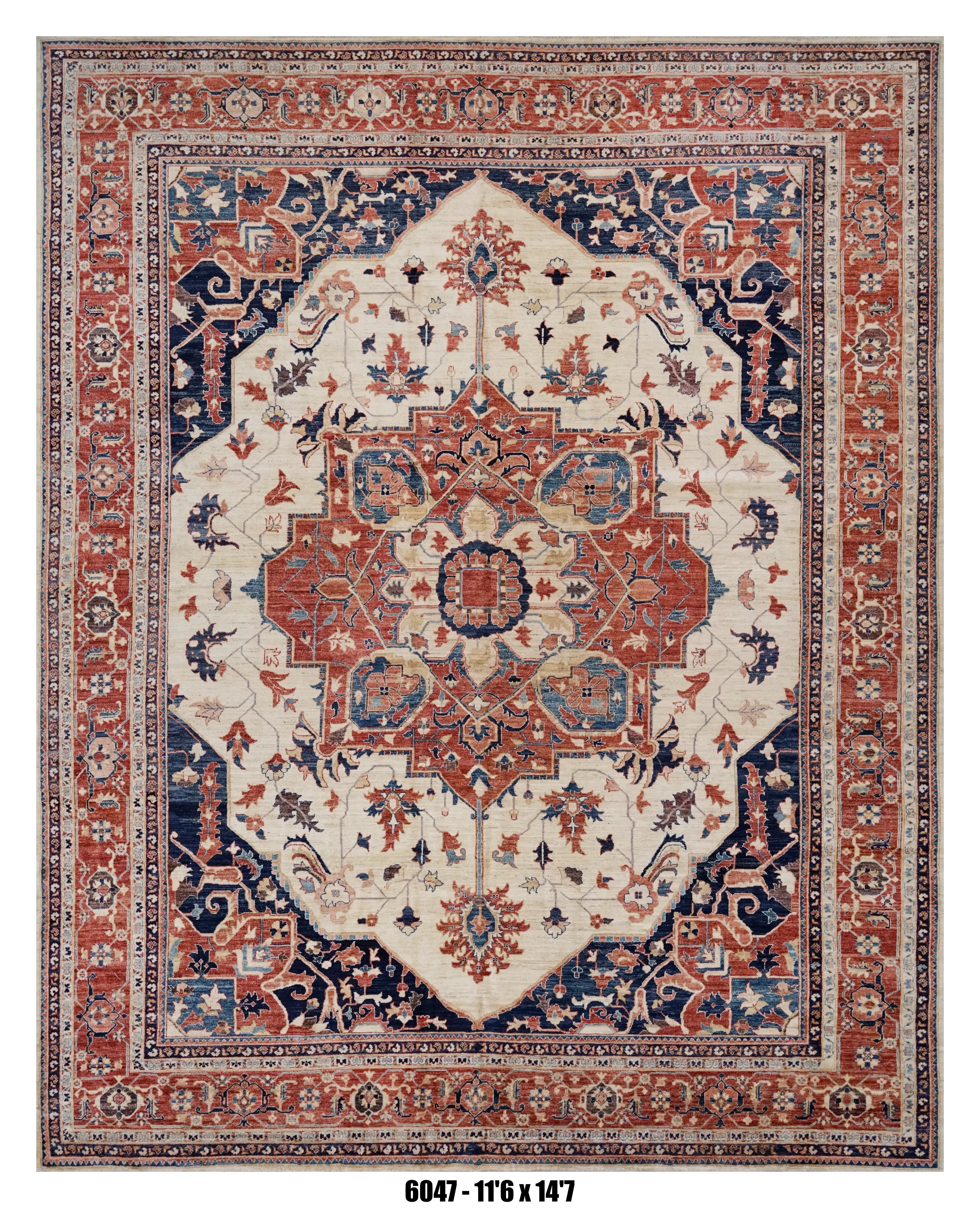 Handmade Afghan Rug — 12x15+