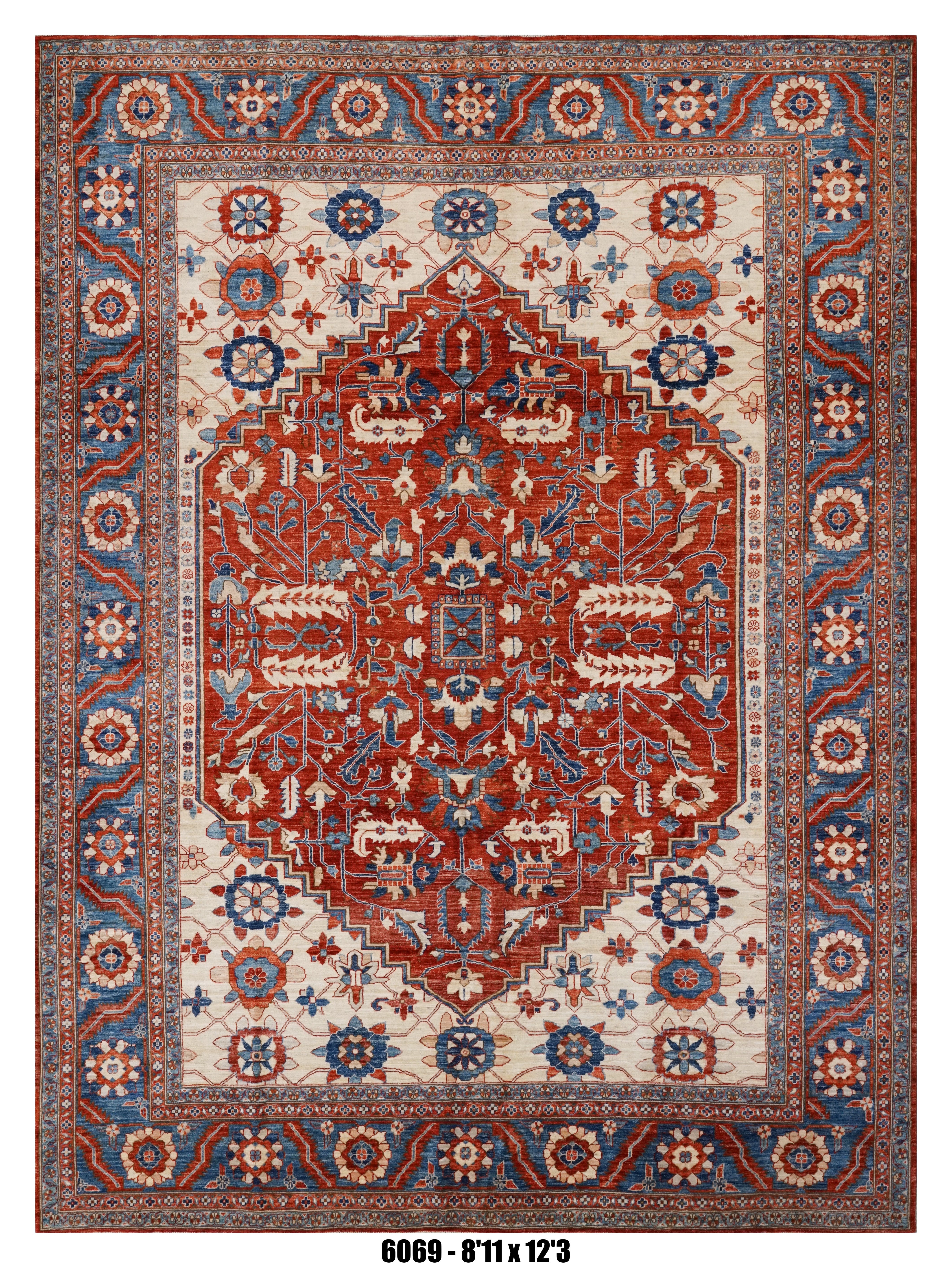 Handmade Afghan Rug — 9x12