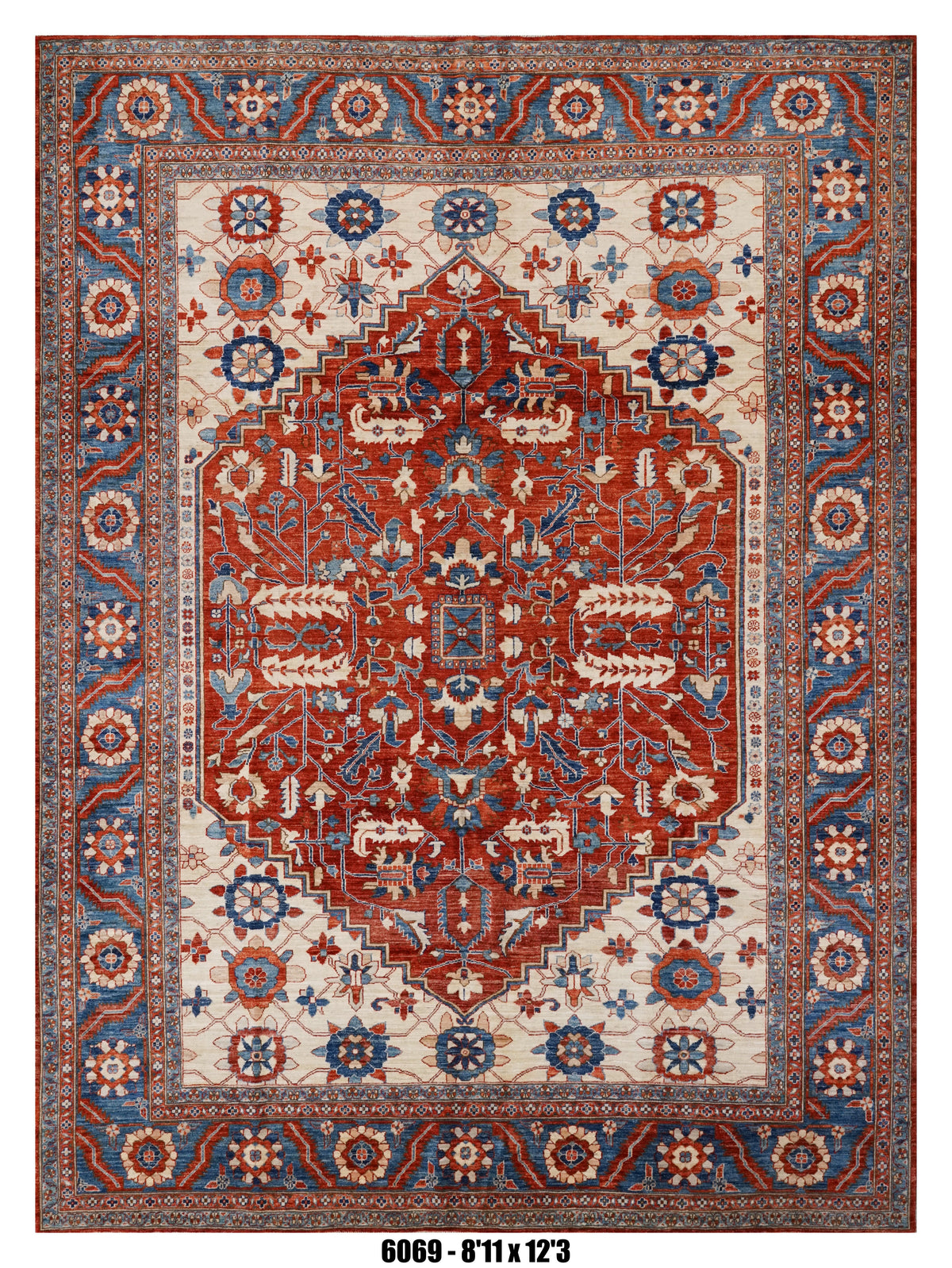 Handmade Afghan Rug — 9x12