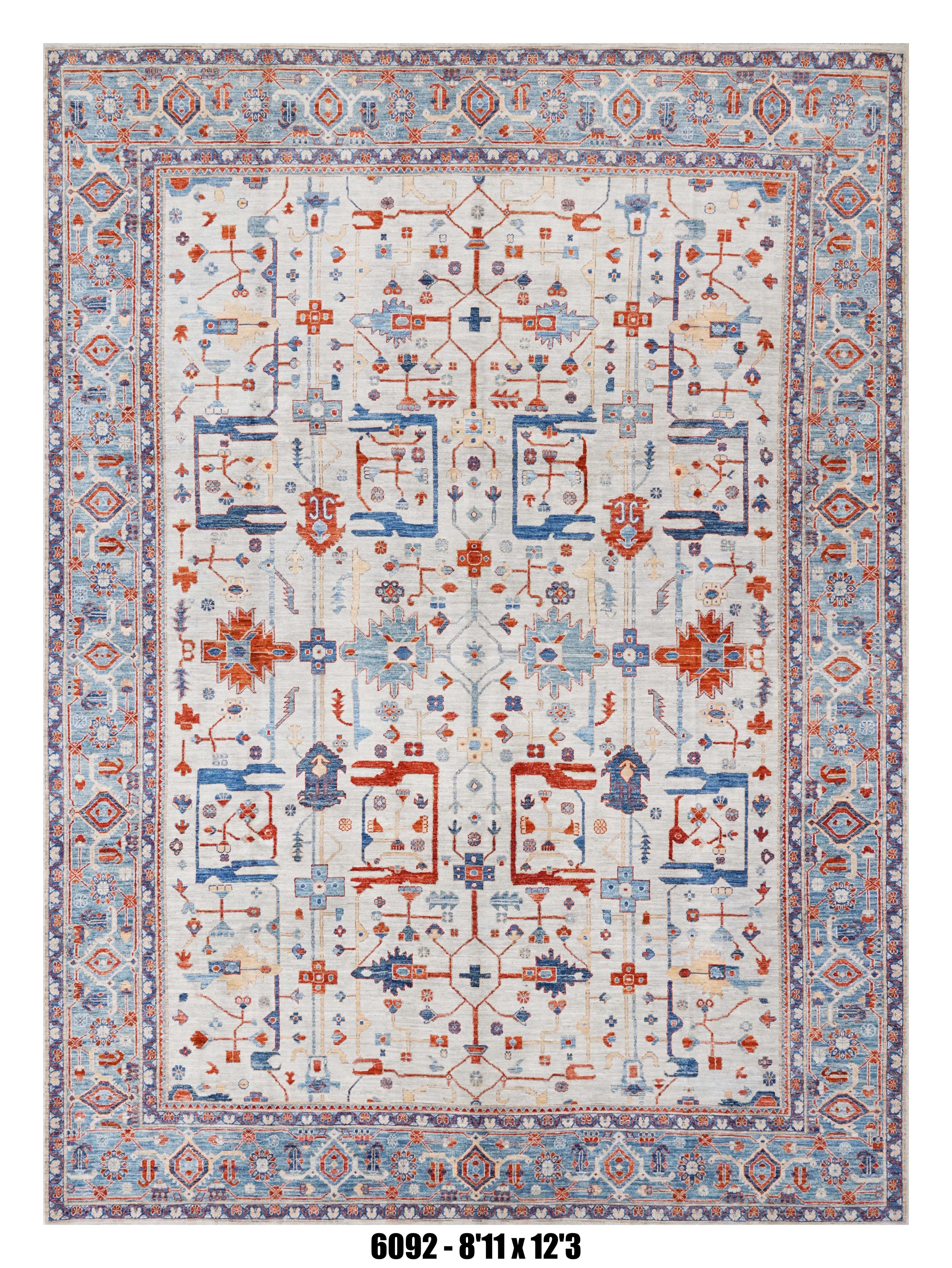 Handmade Afghan Rug — 9x12