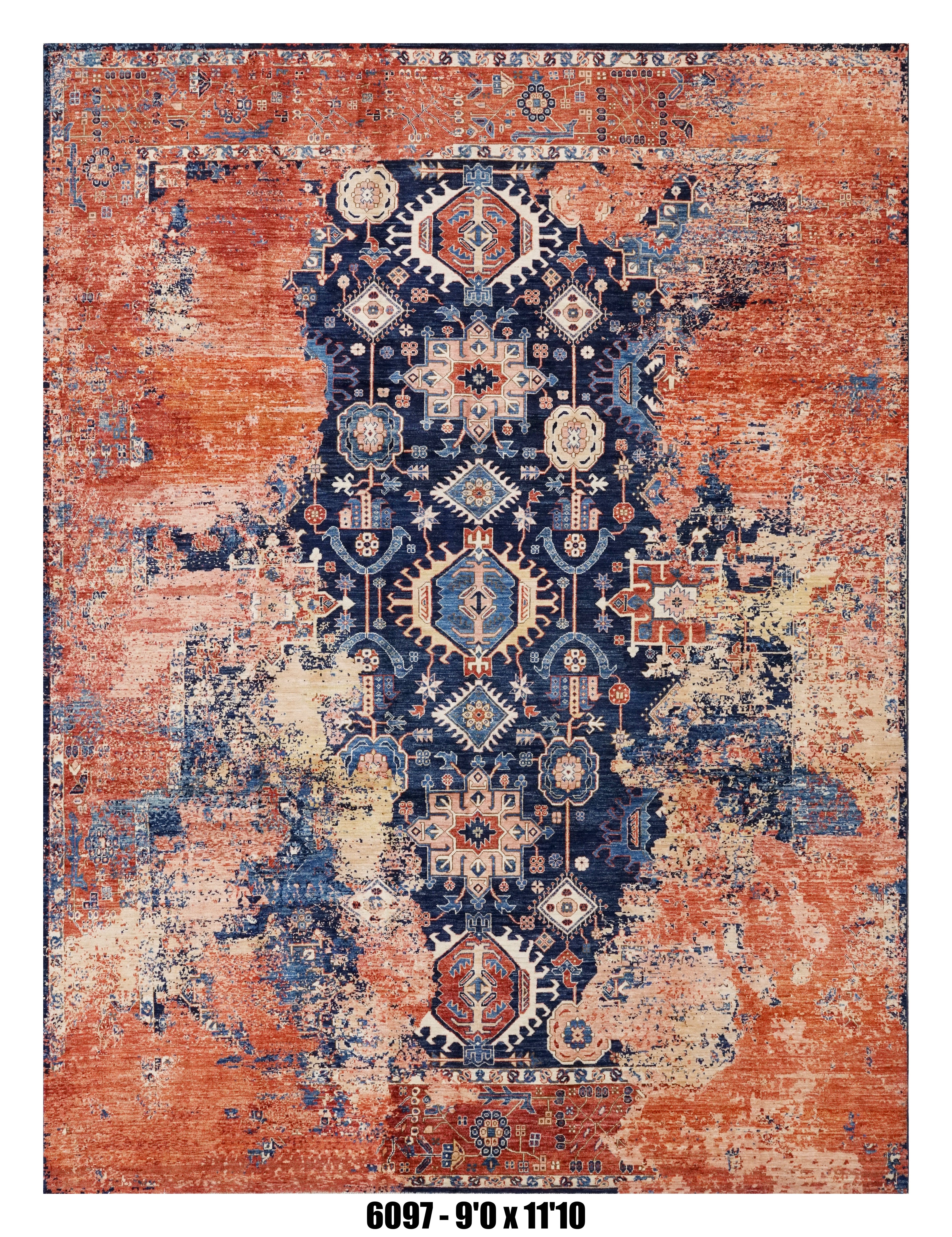 Handmade Afghan Rug — 9x12
