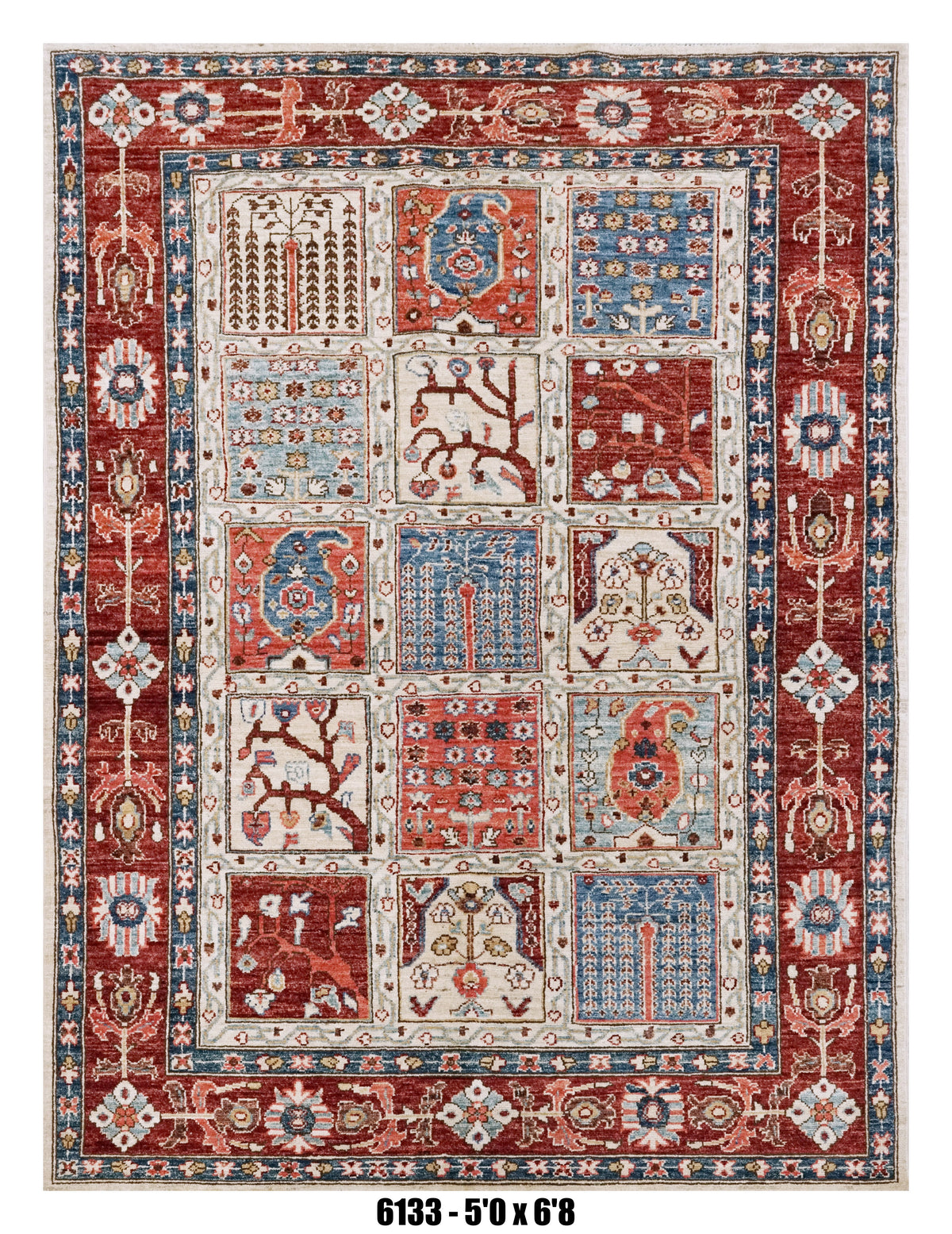 Handmade Afghan Rug — 5x7-8