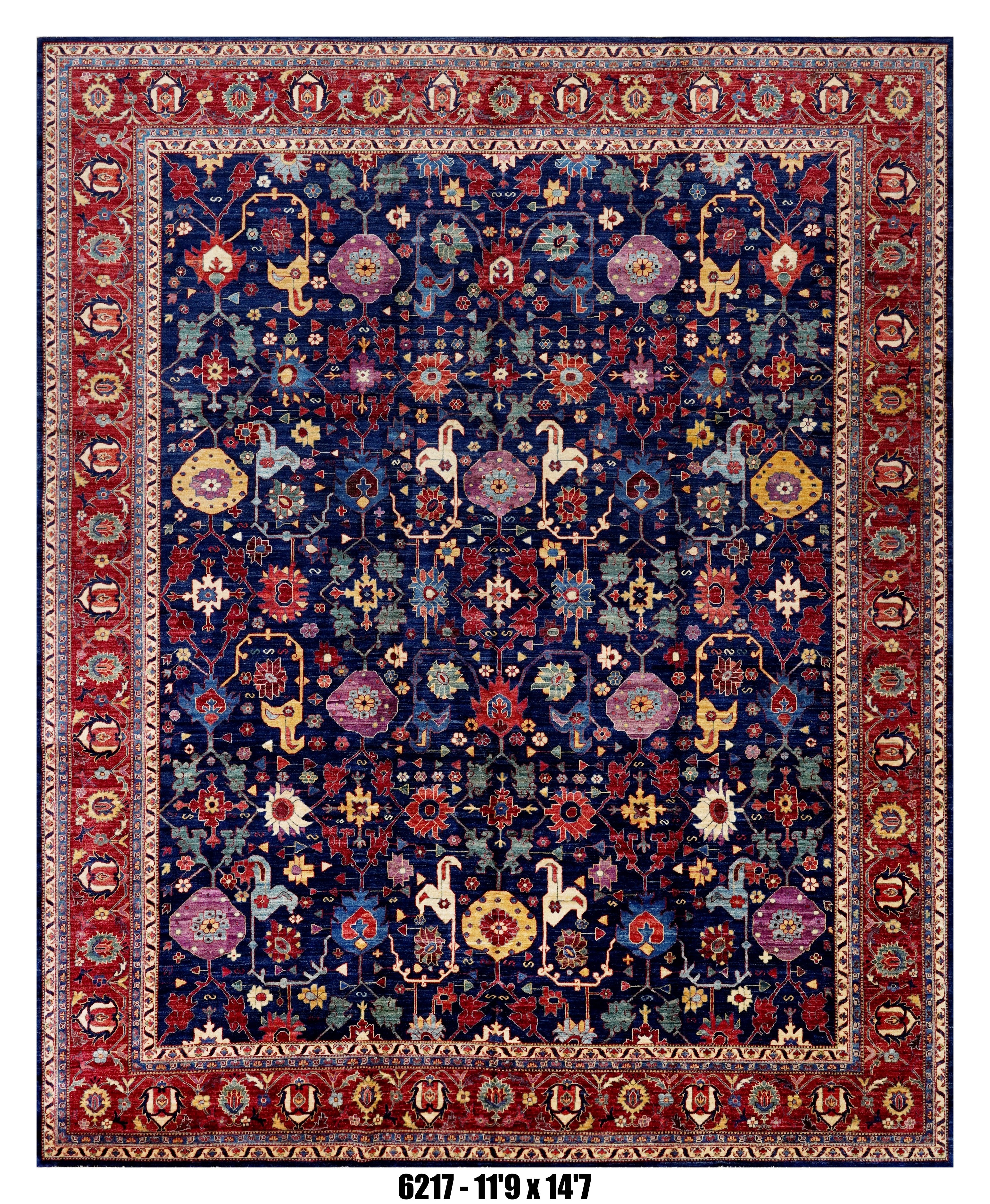 Handmade Afghan Rug — 12x15+