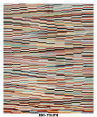 Colorful Striped Abstract Kilim Area Rug – 7'11" x 9'10"