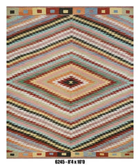 Multicolor Diamond Pattern Kilim Area Rug – 8'4" x 10'0"