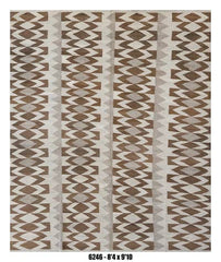 Neutral Brown Tribal Stripe Kilim Area Rug – 8'4" x 9'10"