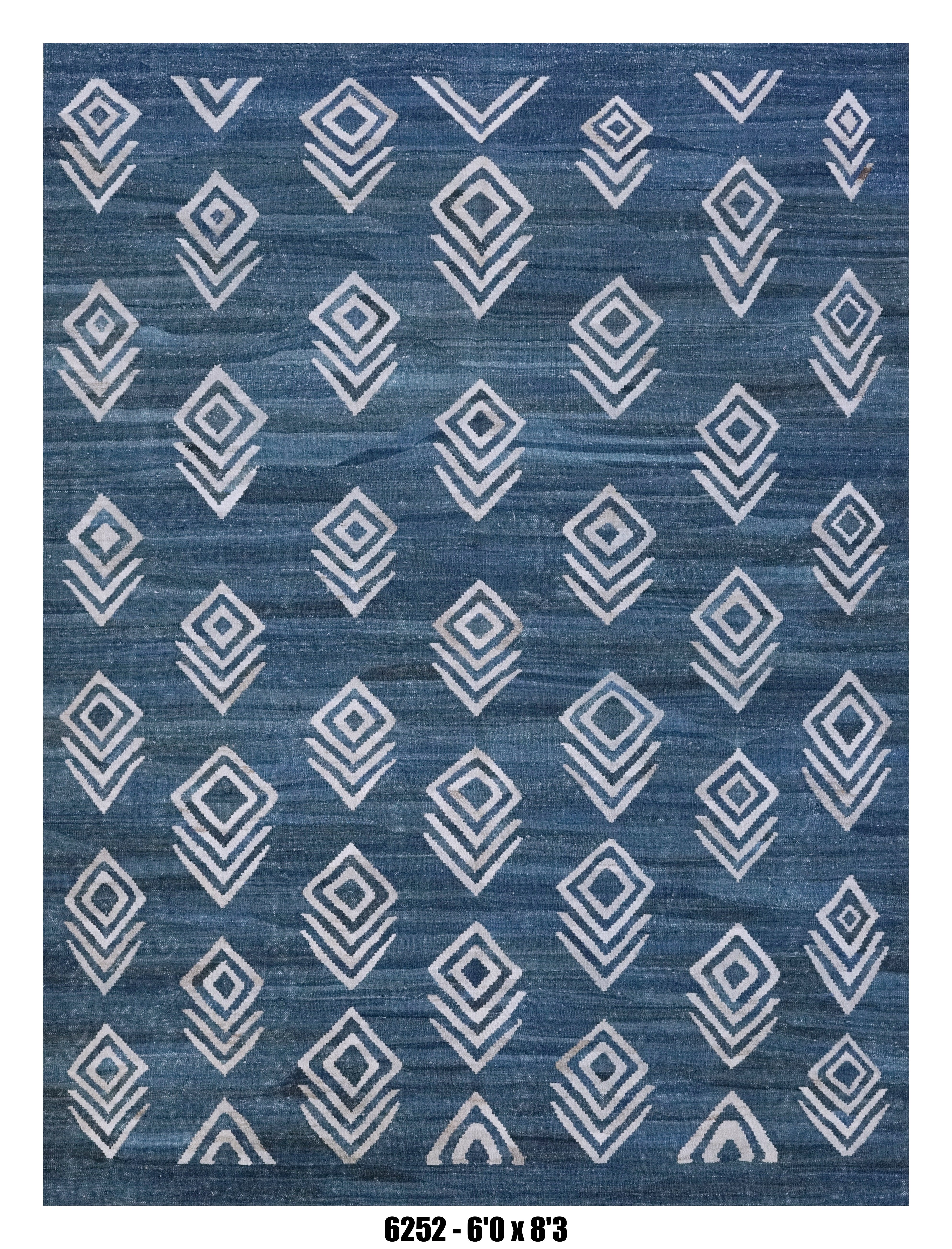 Blue Geometric Kilim Area Rug