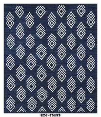 Navy Blue Diamond Pattern Kilim Area Rug – 8'5" x 9'9"