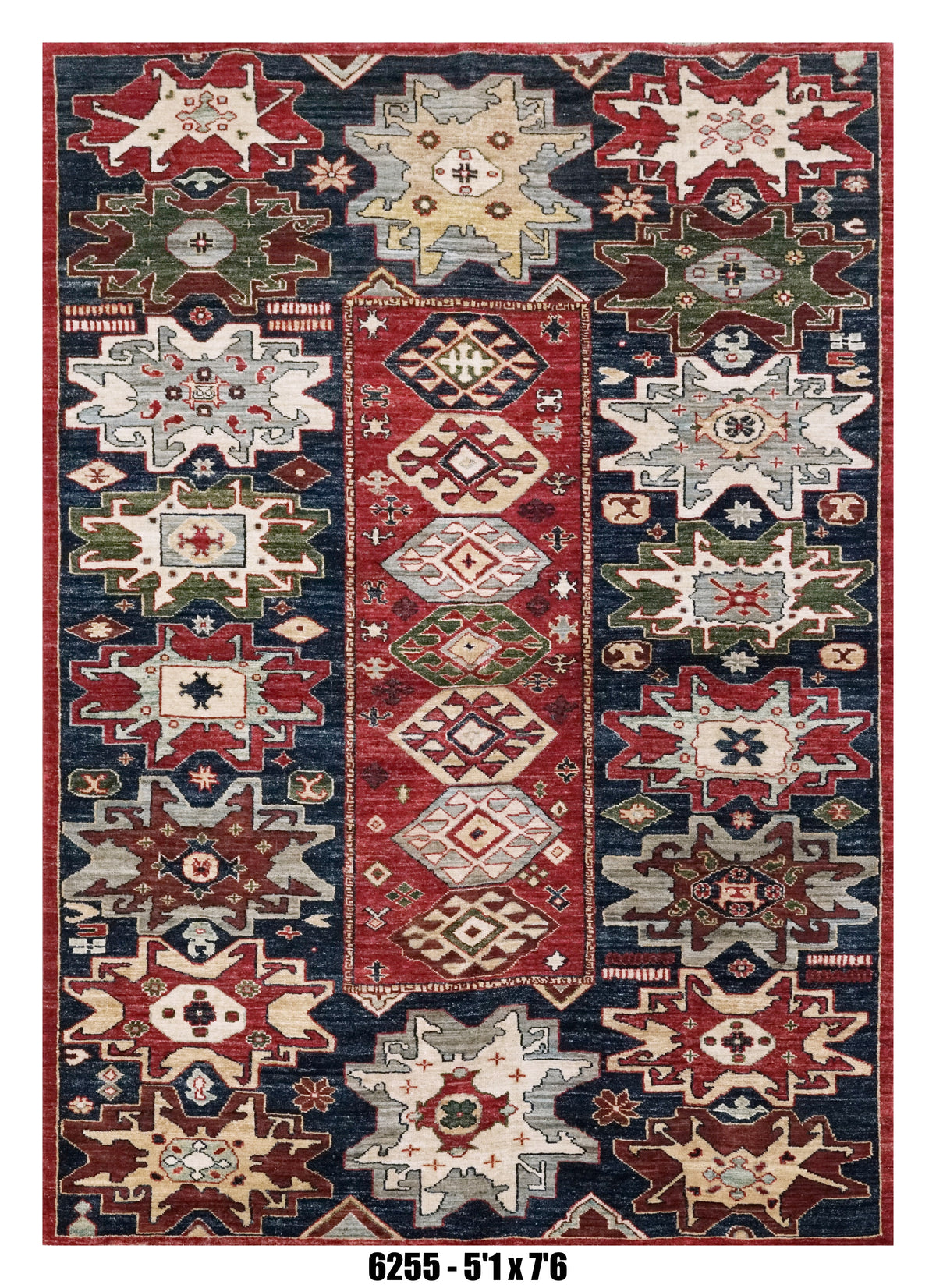 Handmade Afghan Rug — 5x7-8