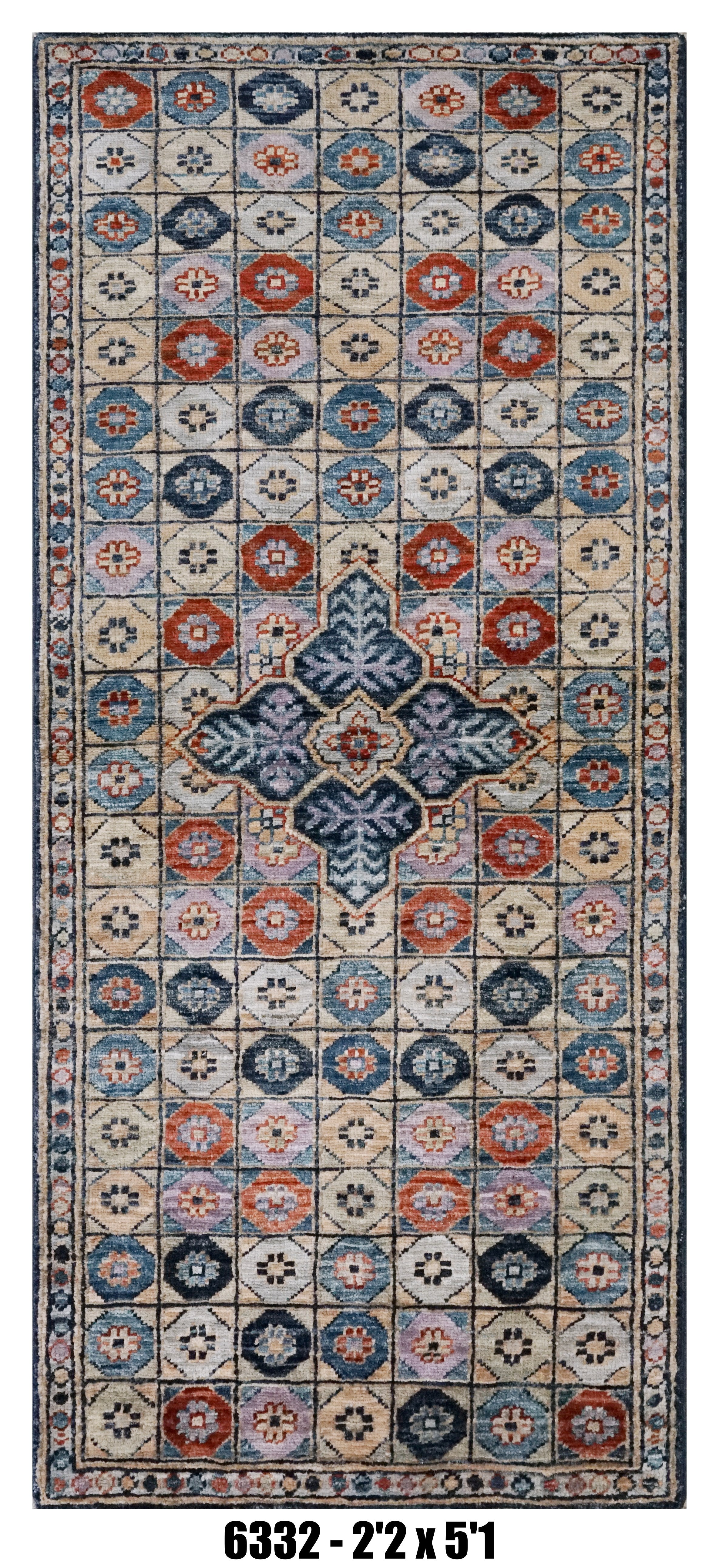 Handmade Afghan Rug — 2x5-6