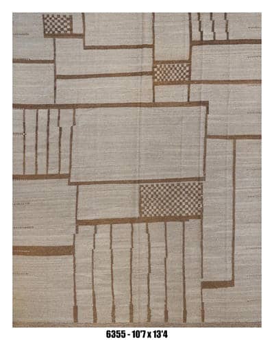 Modern Area Rug 10'7" x 13'4" – Taupe Beige Abstract Geometric Statement Rug |