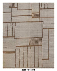 Modern Area Rug 10'7" x 13'4" – Taupe Beige Abstract Geometric Statement Rug |
