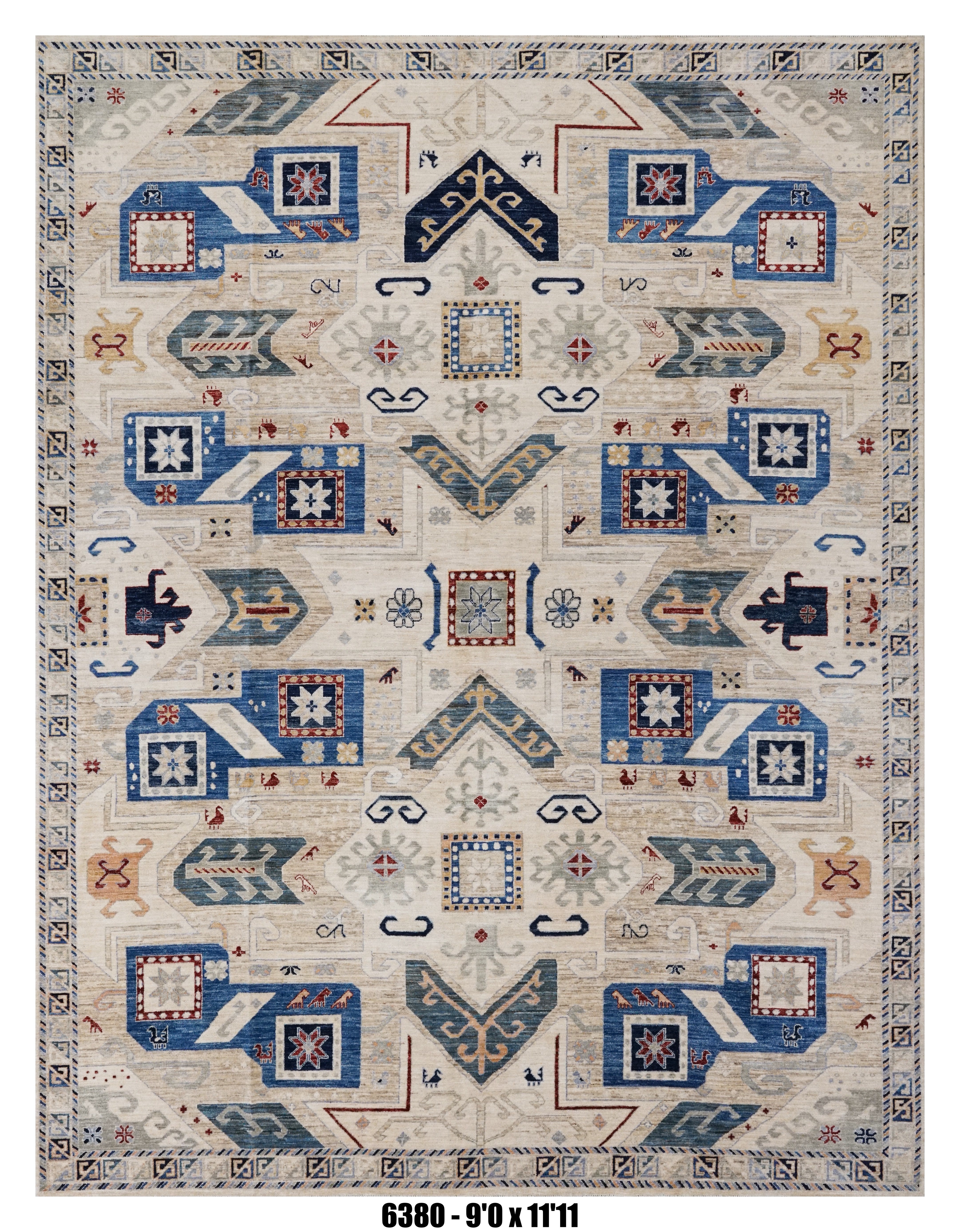 Handmade Afghan Rug — 9x12