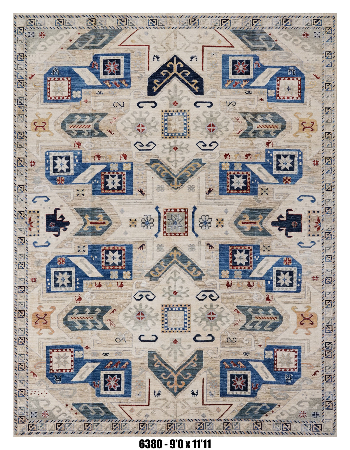 Handmade Afghan Rug — 9x12