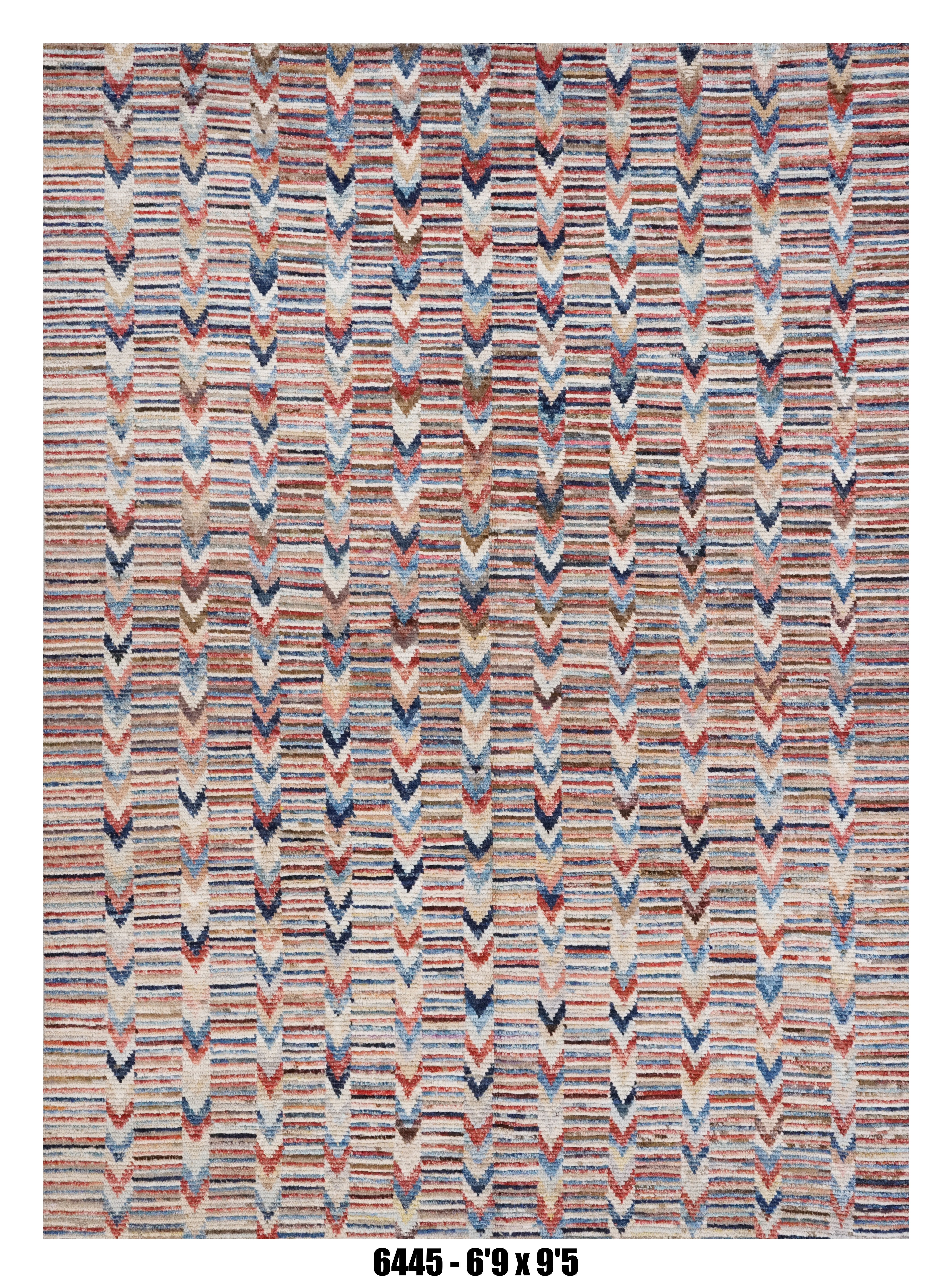Multicolor Moroccan Rug Chevron Geometric Design
