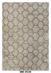 Moroccan Geometric Area Rug 3'4" x 5'0"  |  Neutral Honeycomb Pattern