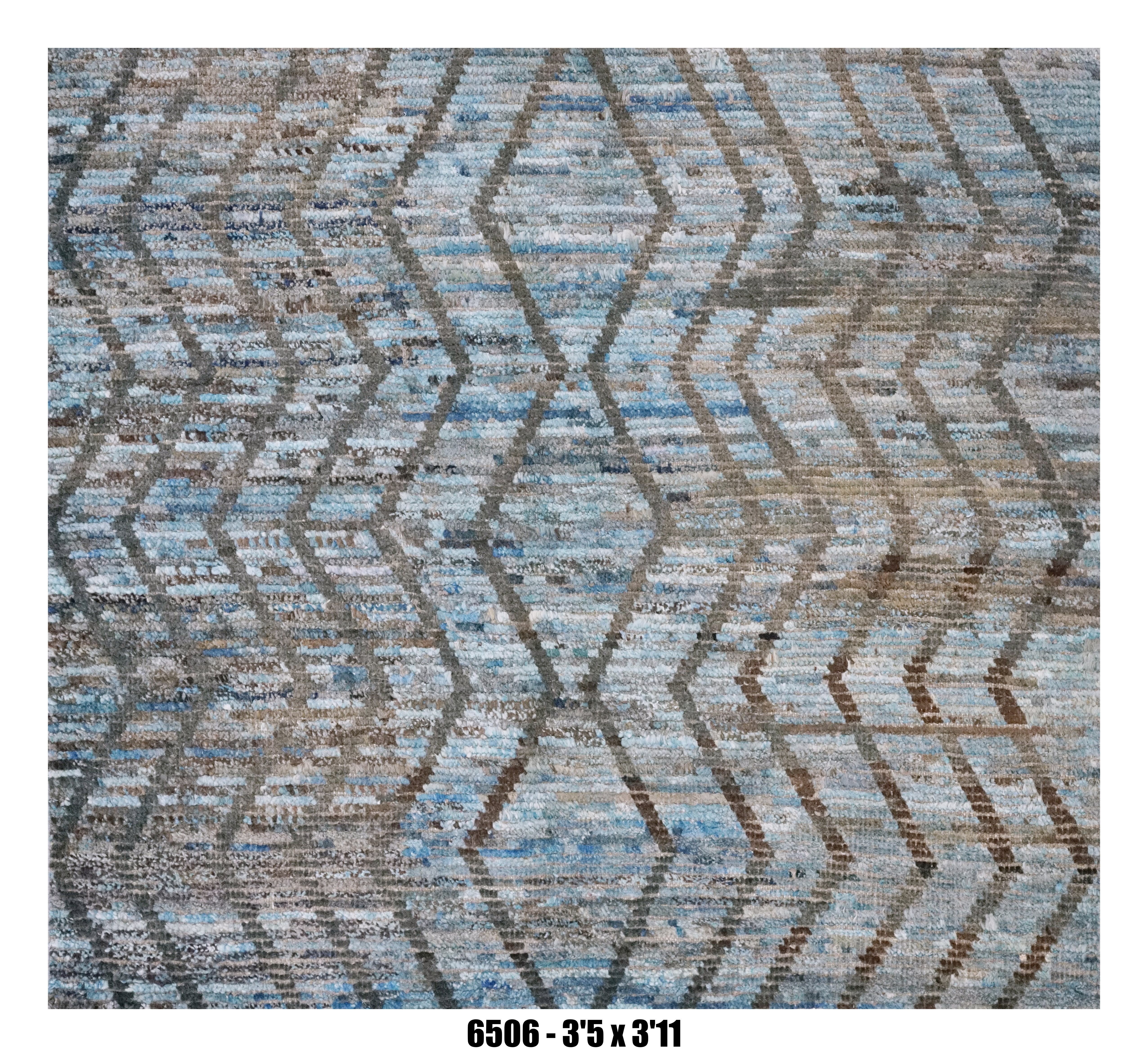 Handmade Afghan Rug — Moroccan Square - Round