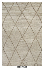 Moroccan Diamond Area Rug 3'2" x 5'1" | Neutral Ivory Beige Lattice Pattern