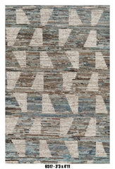 Moroccan Tribal Area Rug 3'3" x 4'11" | Blue Multi Block Pattern