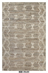 Moroccan Tribal Area Rug 3'3" x 5'2" |  Neutral Taupe Ivory Diamond Pattern