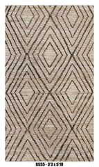 Moroccan Diamond Area Rug 3'3" x 5'10"  |   Neutral Ivory Brown Geometric Pattern